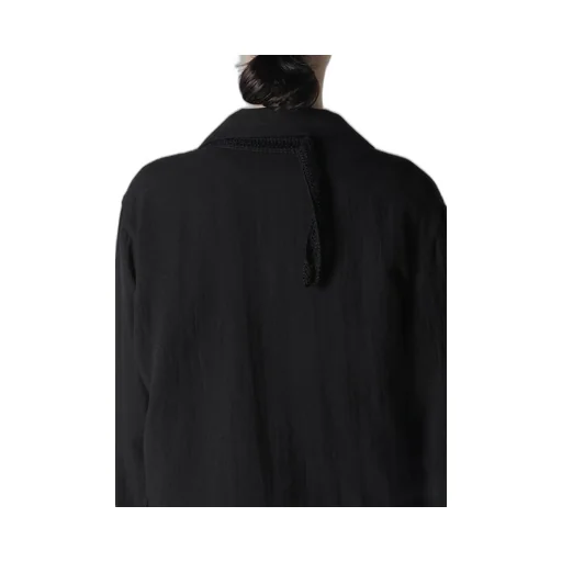 Cotton Flax Viyella Crochet 3-Button Blouson