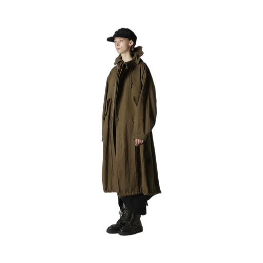 Cotton/Linen Mole Skin Random Drawing Printed Parka