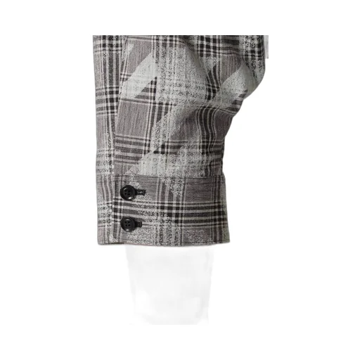 Cotton/Linen Plaid×Big Houndstooth Cuffed Hem Sarrouel Pants