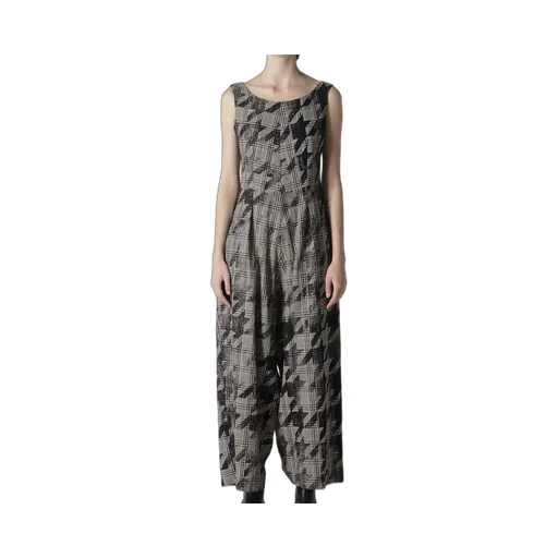 Cotton/Linen Plaid×Big Houndstooth Overalls
