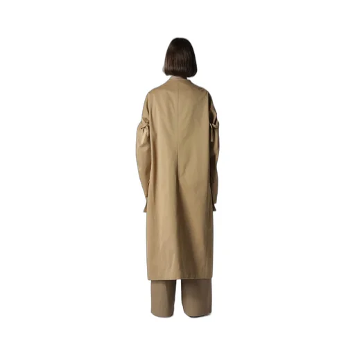 Double Faced Twill No Collar Coat