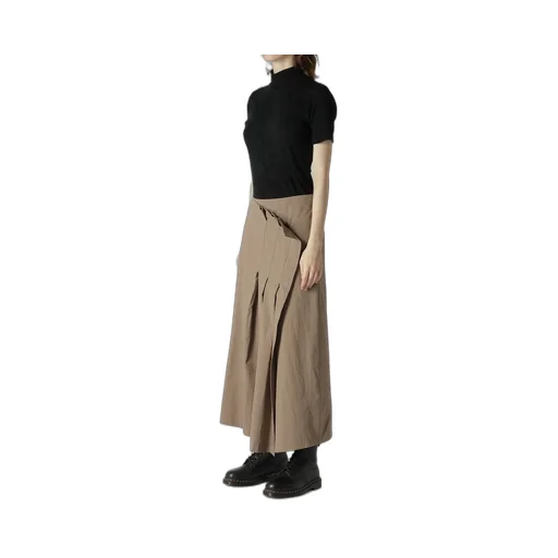 Light Twill Cotton Pleated Wrap Skirt