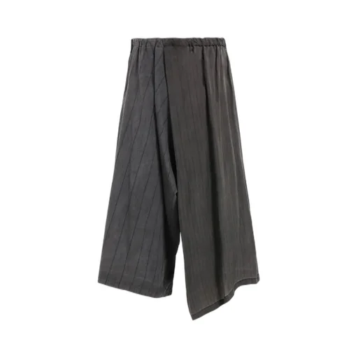 Washer Stripe Asymmetric Waist String Pants