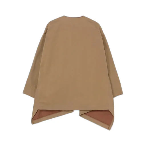 Double Faced Twill No Collar Short Coat