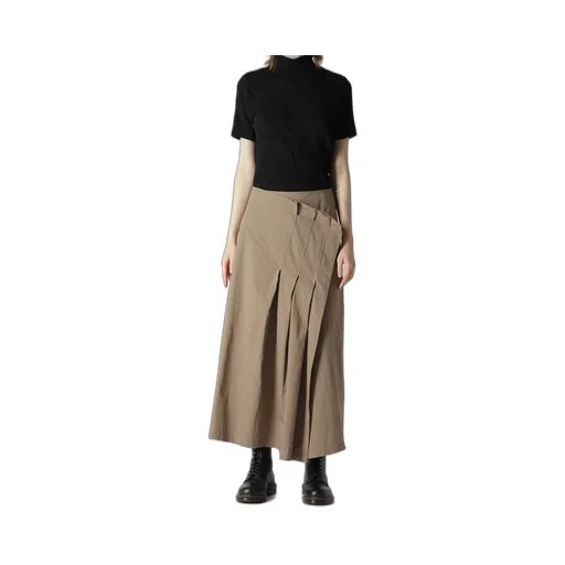 Light Twill Cotton Pleated Wrap Skirt