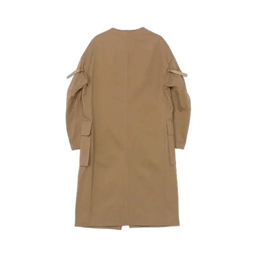 Double Faced Twill No Collar Coat