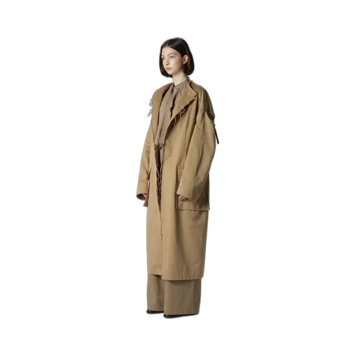 Double Faced Twill No Collar Coat
