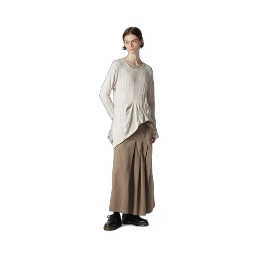 Light Twill Cotton Pleated Wrap Skirt