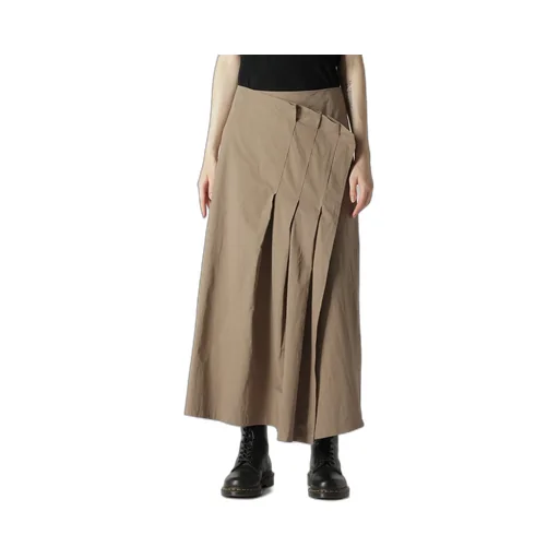 Light Twill Cotton Pleated Wrap Skirt