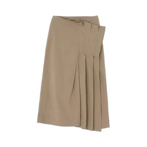 Light Twill Cotton Pleated Wrap Skirt