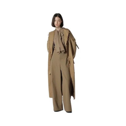 Double Faced Twill No Collar Coat