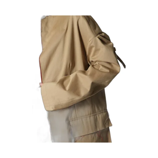 Double Faced Twill No Collar Coat