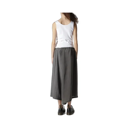 Washer Stripe Asymmetric Waist String Pants