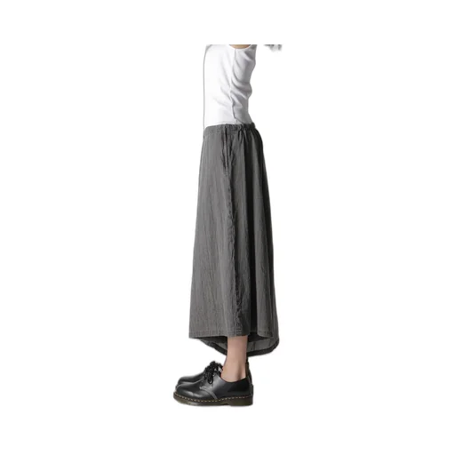 Washer Stripe Asymmetric Waist String Pants