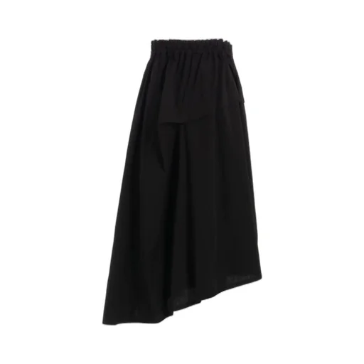 Cotton Broad Garment Dyeing Right Tucked Asymmetric Skirt