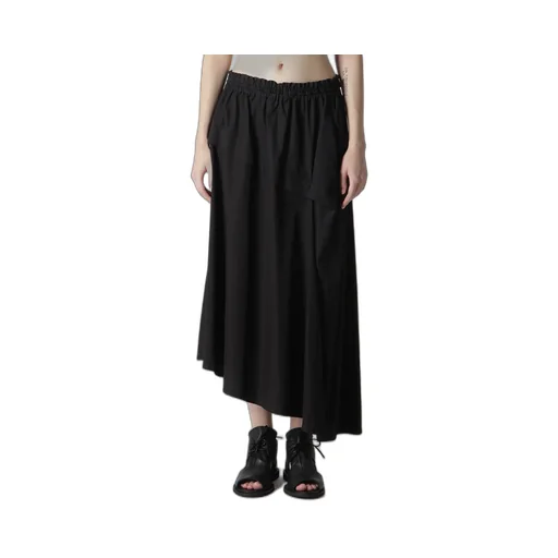Cotton Broad Garment Dyeing Right Tucked Asymmetric Skirt