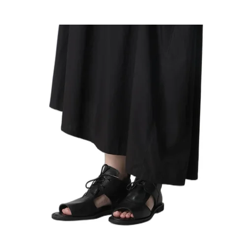 Cotton Broad Garment Dyeing Right Tucked Asymmetric Skirt