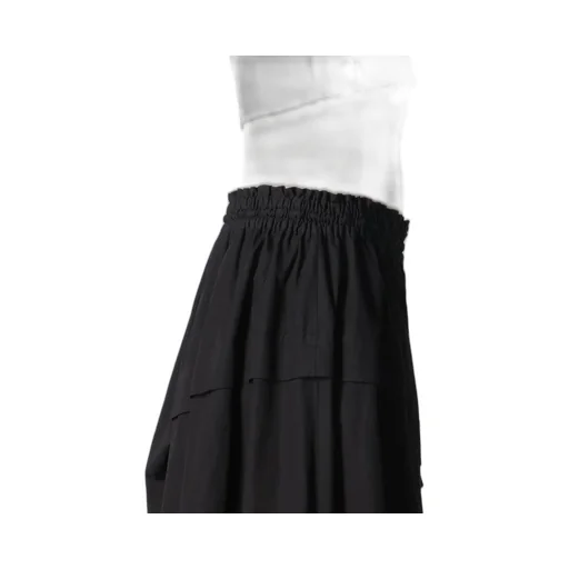 Cotton Broad Garment Dyeing Right Tucked Asymmetric Skirt