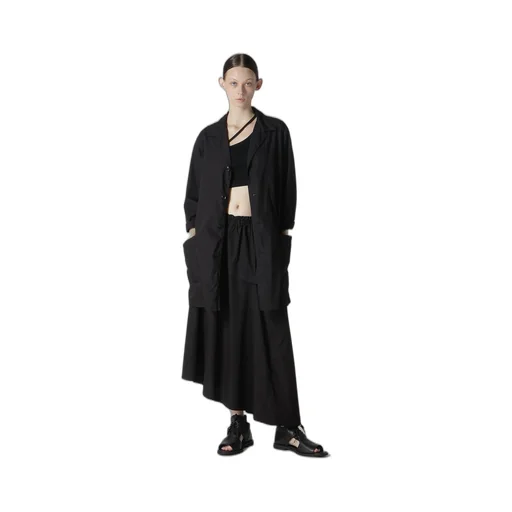 Cotton Broad Garment Dyeing Right Tucked Asymmetric Skirt