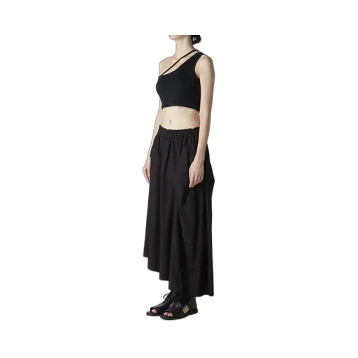 Cotton Broad Garment Dyeing Right Tucked Asymmetric Skirt