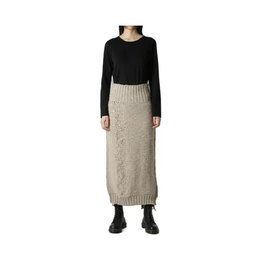 3G Tuck Robe Pattern Back Slit Skirt