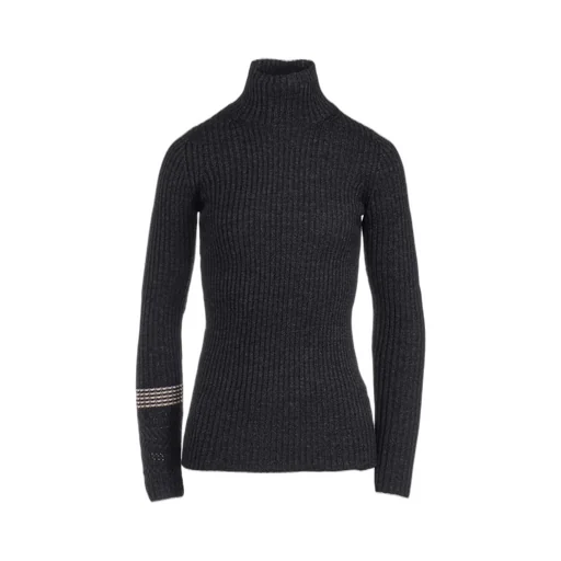 Wool Rib High Neck Pullover