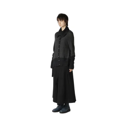Reverse Stitches Side Drape Cardigan