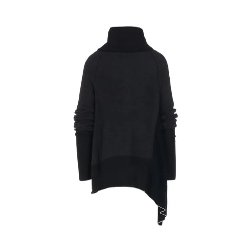 Reverse Stitches Side Drape Cardigan