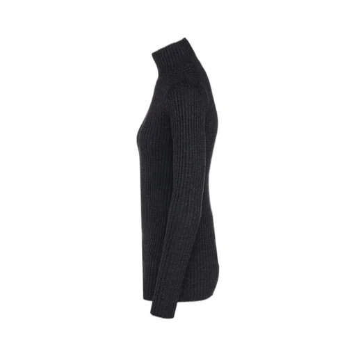 Wool Rib High Neck Pullover
