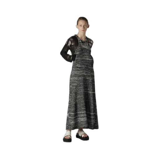 Curly Yarn Sleeveless Dress With Side Pockets