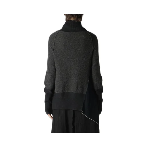 Reverse Stitches Side Drape Cardigan