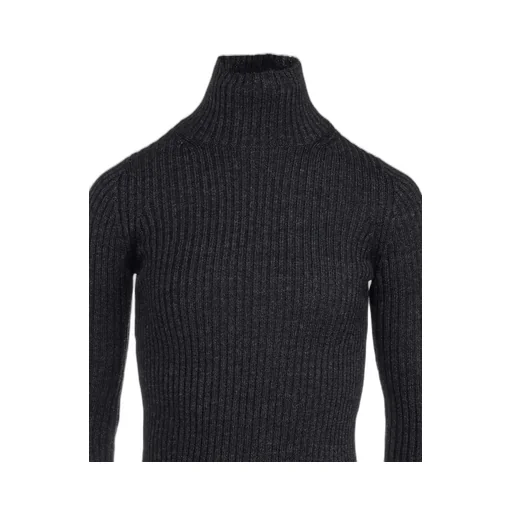 Wool Rib High Neck Pullover