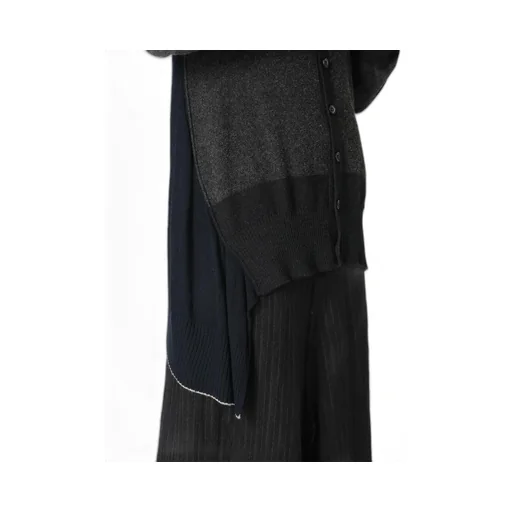 Reverse Stitches Side Drape Cardigan