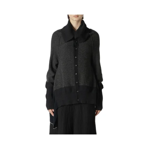 Reverse Stitches Side Drape Cardigan