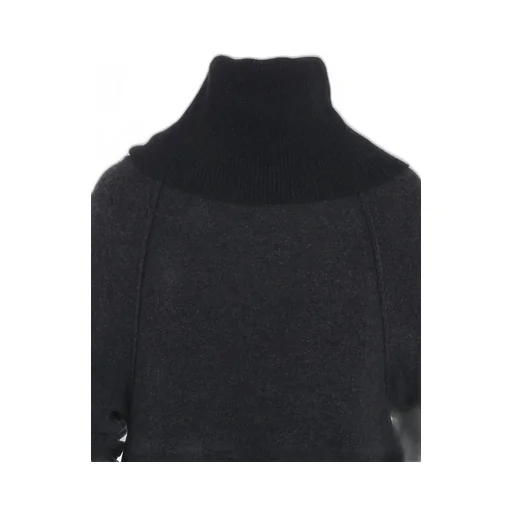 Reverse Stitches Off Neck Side Drape Knit
