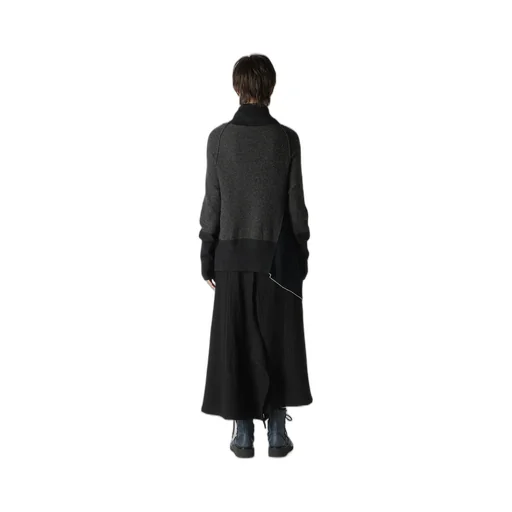 Reverse Stitches Side Drape Cardigan