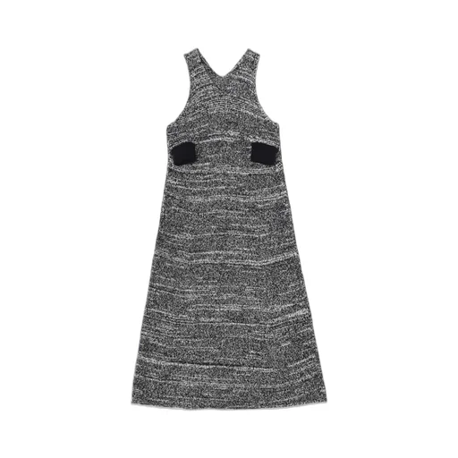 Curly Yarn Sleeveless Dress With Side Pockets