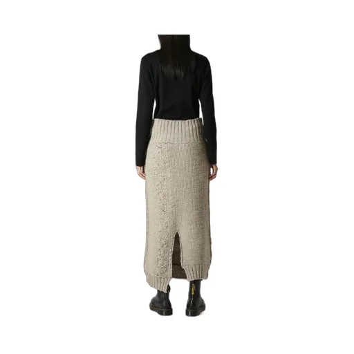 3G Tuck Robe Pattern Back Slit Skirt