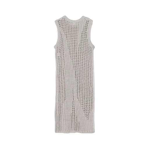 Rib Mesh Sleeveless Dress