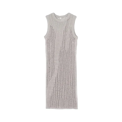 Rib Mesh Sleeveless Dress