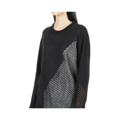 Plain Stitch X Lace Long Knit