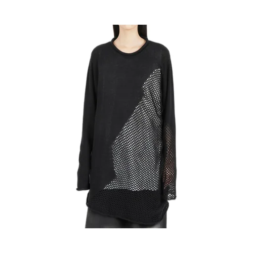 Plain Stitch X Lace Long Knit