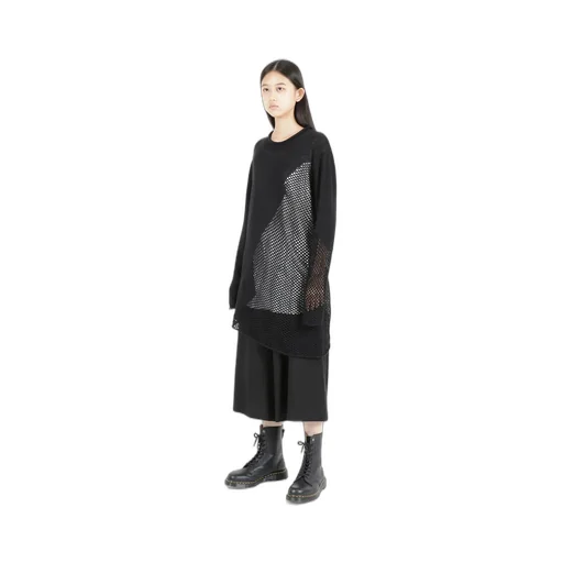 Plain Stitch X Lace Long Knit