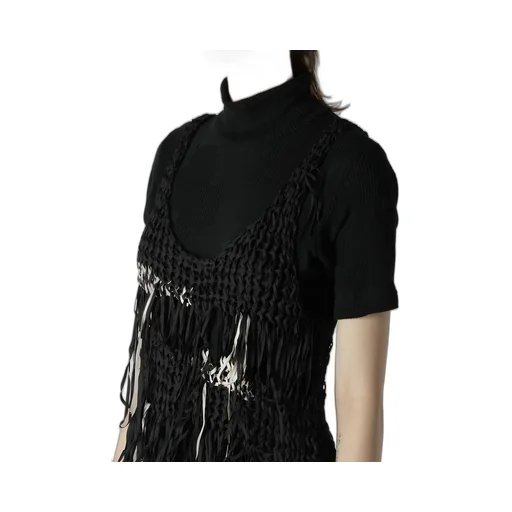 Cotton Tape Twisted Braid Sleeveless Dress