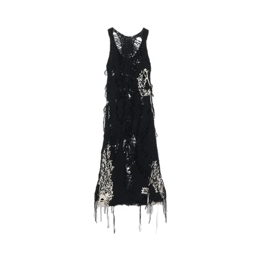 Cotton Tape Twisted Braid Sleeveless Dress