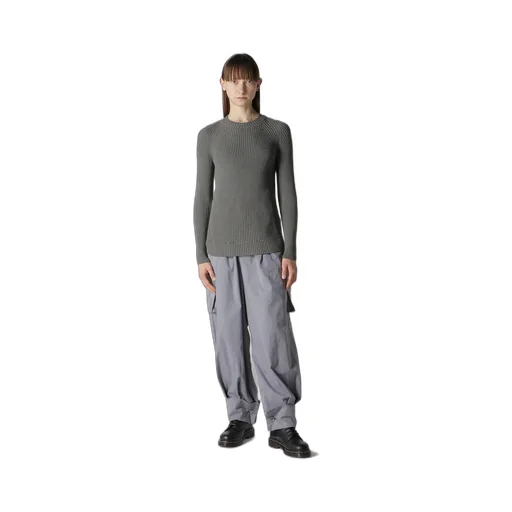 Rib Stitch Twisted Long Sleeve Rib Pullover