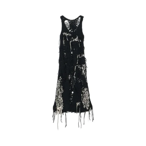 Cotton Tape Twisted Braid Sleeveless Dress