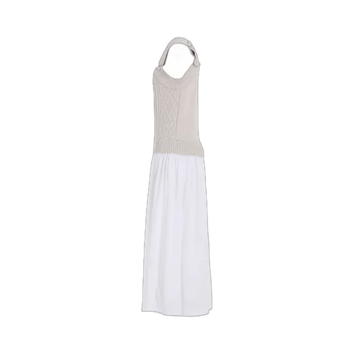 Cable Knit/Jersey Suspender Dress
