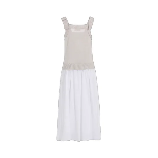 Cable Knit/Jersey Suspender Dress
