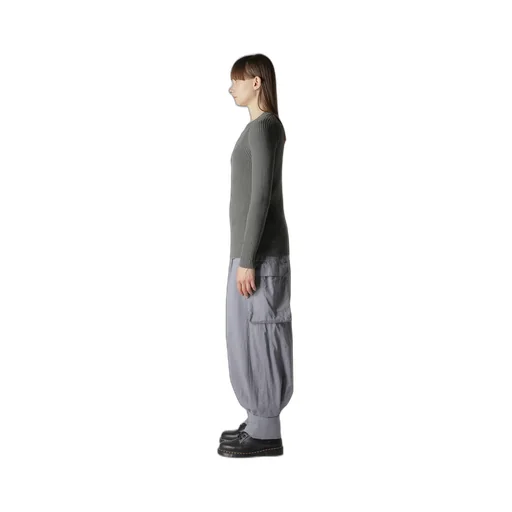 Rib Stitch Twisted Long Sleeve Rib Pullover